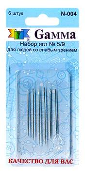 картинка Иглы для слабовидящих "GAMMA" N-004; №5/9 от магазина Товары для рукоделия