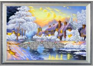 картинка К3317 "Зимний закат" Рисунок на ткани "Larkes" от магазина Товары для рукоделия