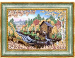 картинка К3322 "Водяная мельница" Рисунок на ткани "Larkes" от магазина Товары для рукоделия