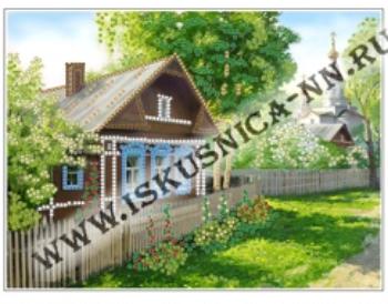 картинка ББ407 "На улочке" Схема на шелке "Искусница" 15*20 от магазина Товары для рукоделия