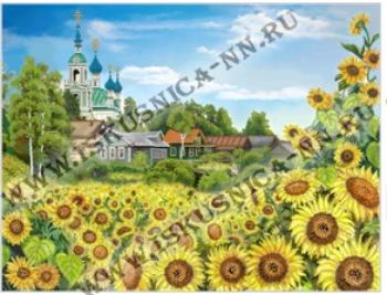 картинка ББ410 "Поле" Схема на шелке "Искусница" 32,5*43 от магазина Товары для рукоделия
